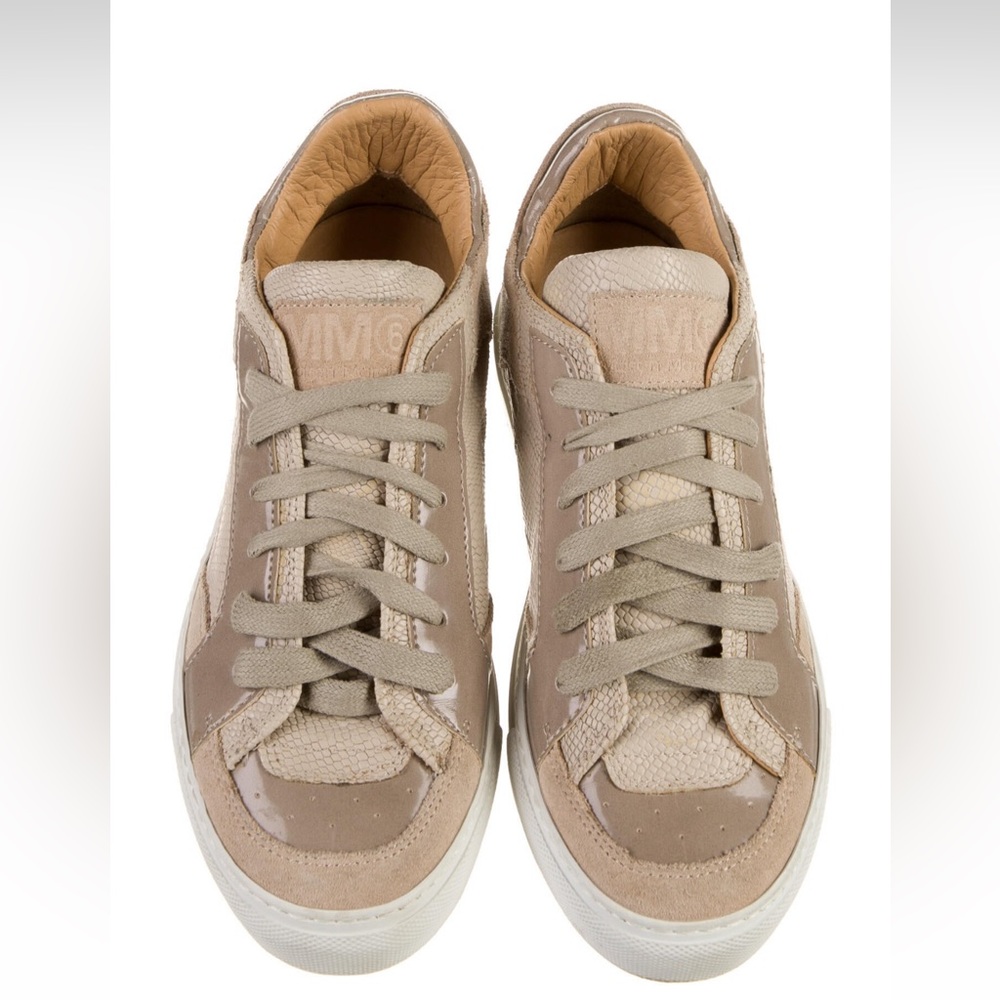 MM6 Maison Margiela Leather Colorblock Pattern Sneakers 37.5